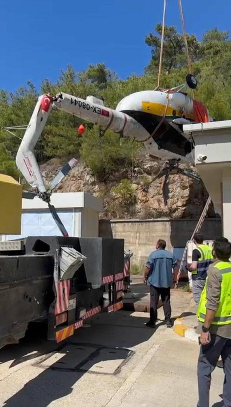 İzmirde baraja düşen helikopter kazasından yeni görüntüler