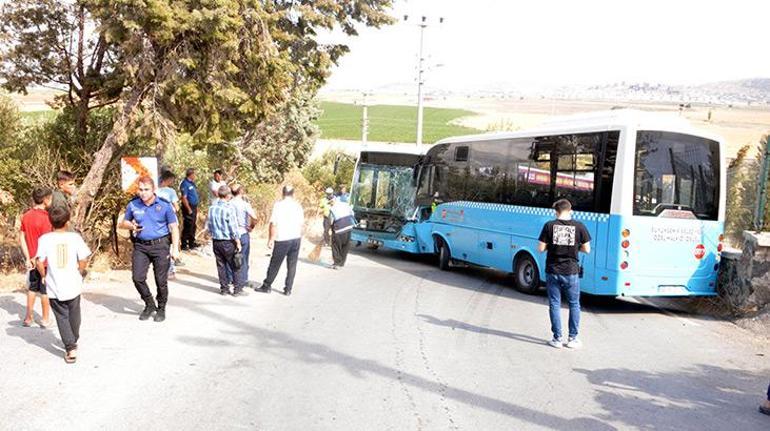 İki halk otobüsü çarpıştı Çok sayıda yaralı var