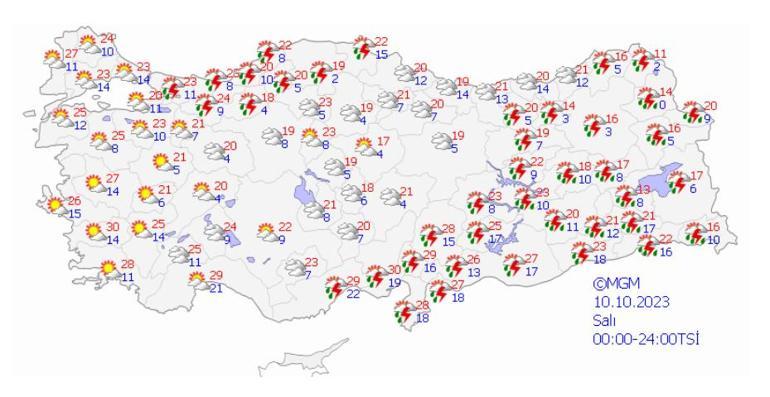 Meteoroloji tek tek saydı: 14 il için uyarı Kuvvetli geliyor