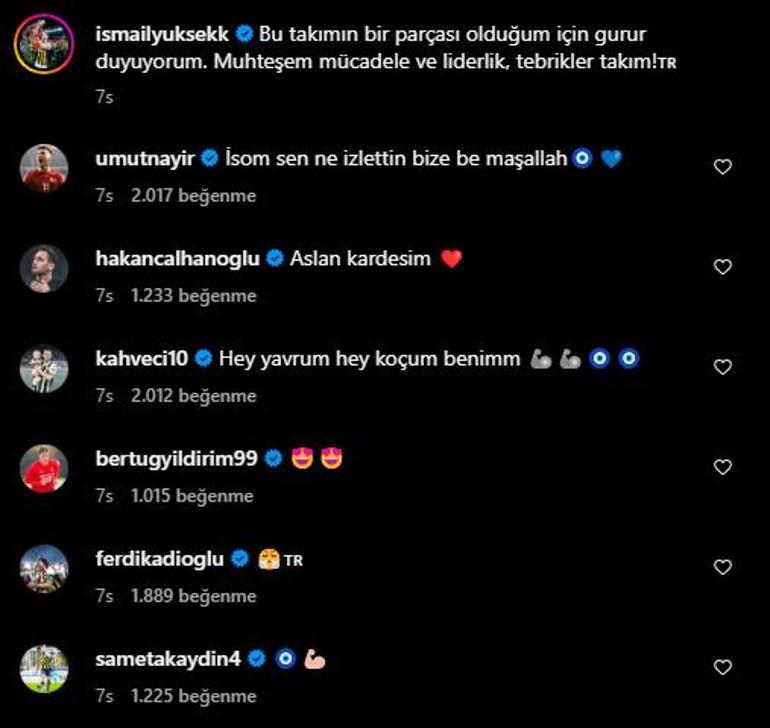 Hakan Çalhanoğlundan İsmail Yükseke: Aslan kardeşim