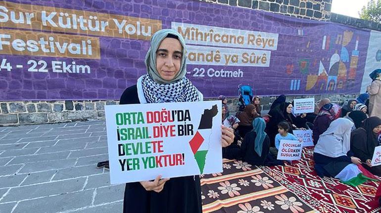 Diyarbakırda kadınlardan Filistine destek için eylem