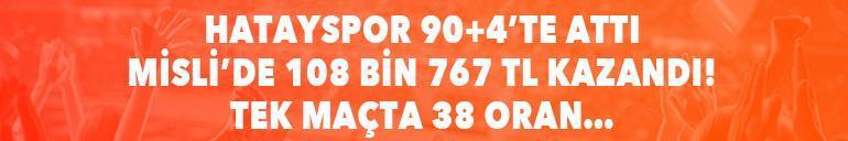 Hatayspor 90+4’te attı Misli’de 108 bin 767 TL kazandı Tek maçta 38 oran…