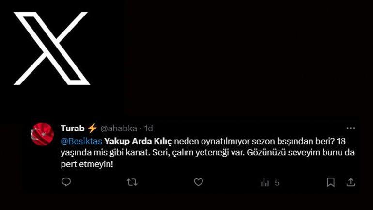 Beşiktaşta Yakup Arda Kılıç ilk maçına çıktı Sosyal medyada gündem oldu