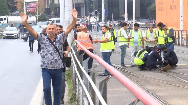 İstanbulda tramvay arızası Seferler durdu, vatandaş yürüdü