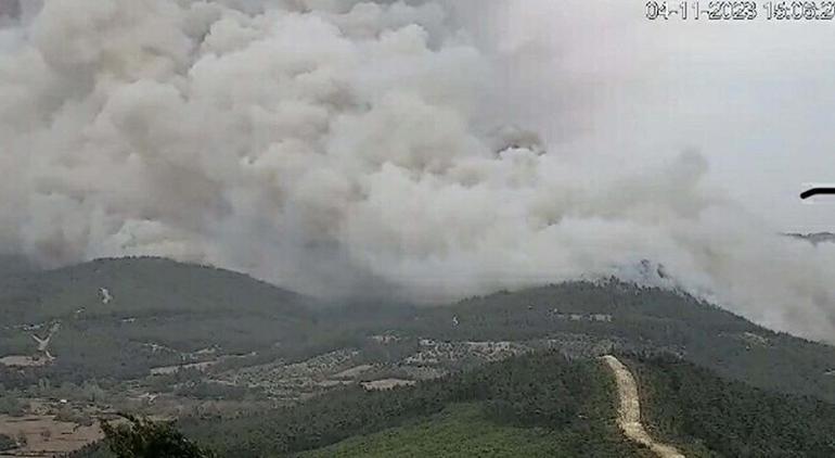 Çanakkalede orman yangını Soğutma çalışmaları devam ediyor