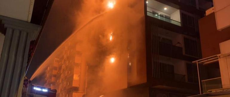 Bursada 10 katlı binada korkutan yangın