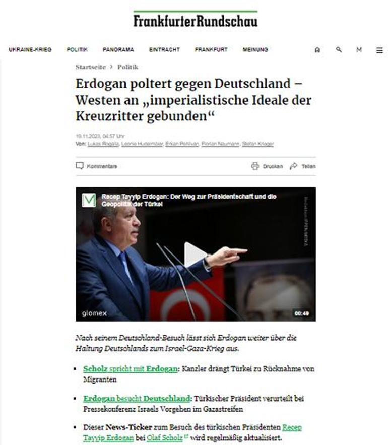 Alman medyası: Erdoğan esti gürledi