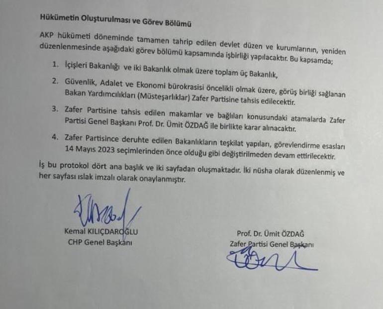 Son dakika.... Ümit Özdağ, Kılıçdaroğlu ile yaptığı gizli protokolün tamamını açıkladı: İçişleri ve 2 bakanlık...