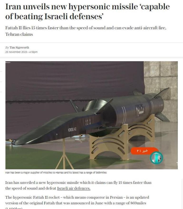 Fettah-2 sahneye çıktı İsraili vurabilir, sesten 15 kat daha hızlı