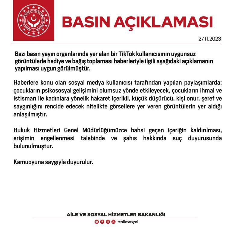 TikTok hesabında 1 saatte 100 bin lira toplamıştı Bakanlıktan suç duyurusu