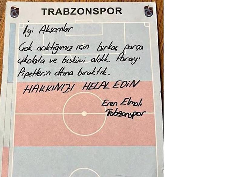 Trabzonsporlu futbolculardan anlamlı hareket Not bıraktılar
