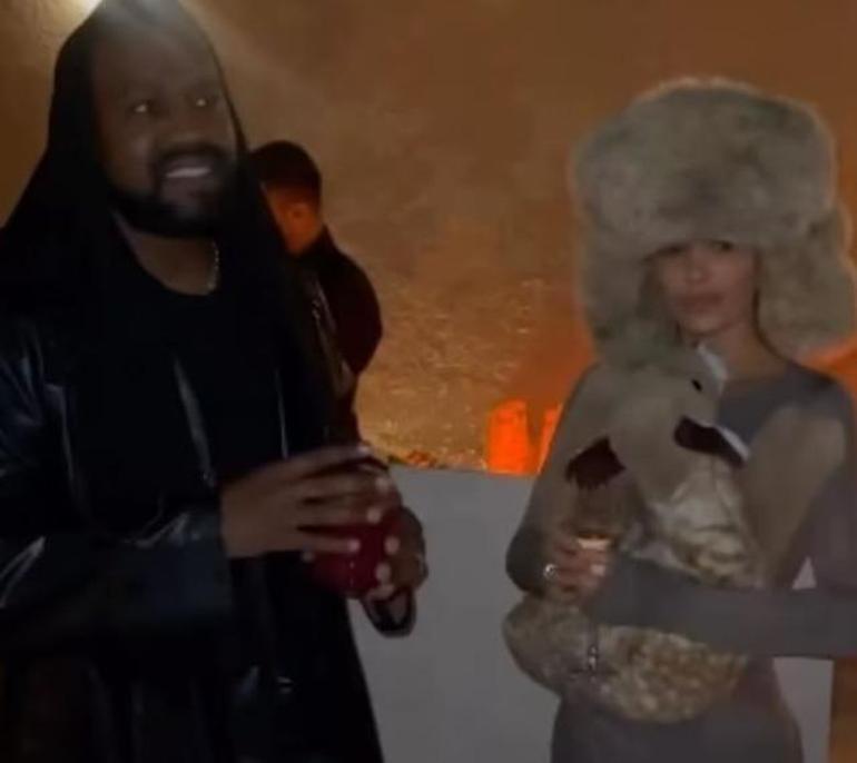 Kanye Westin eşi Bianca Censorinin akşam yemeği kıyafeti olay oldu