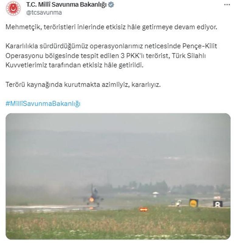 MSB açıkladı: 3 PKKlı terörist etkisiz hale getirildi