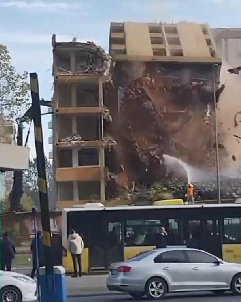 Beşiktaşta kontrollü yıkım sırasında 11 katlı bina çöktü