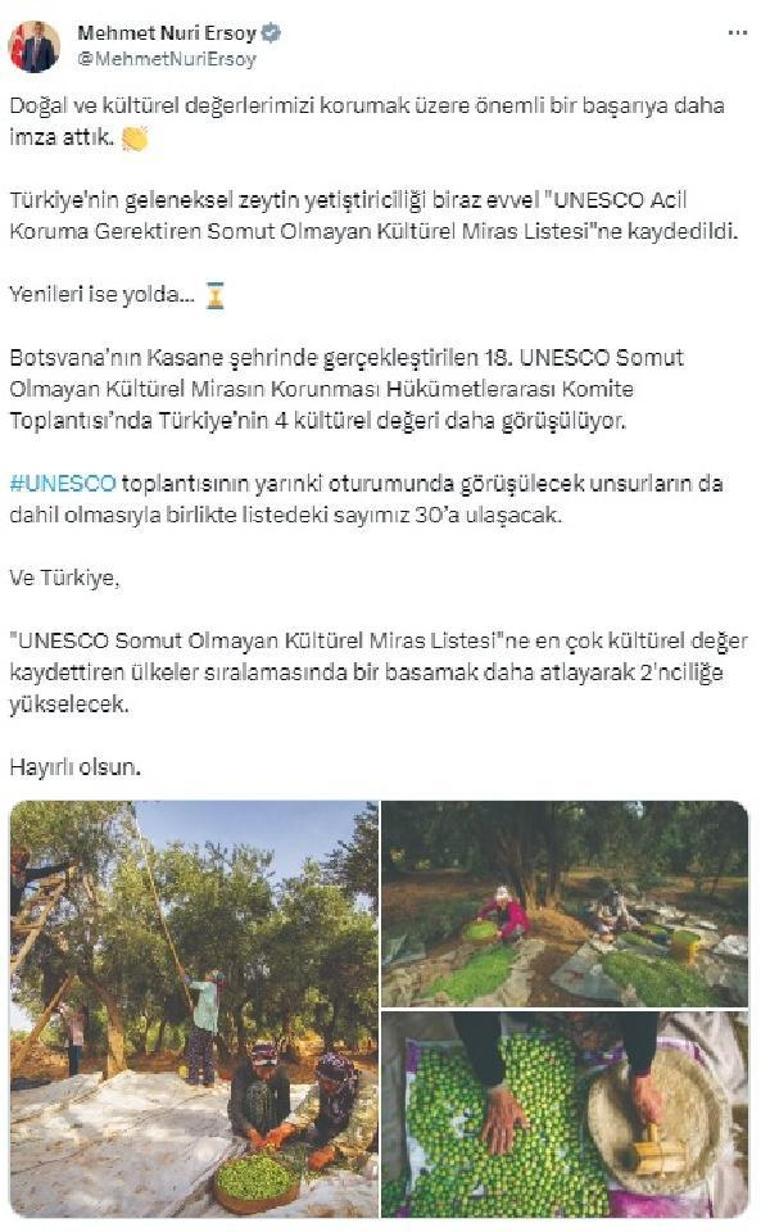 Türkiyede zeytin yetiştiriciliği UNESCOya alındı