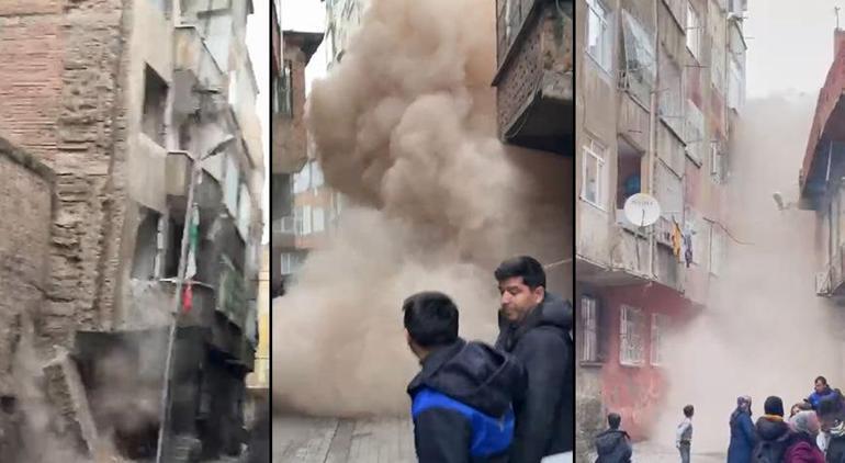 Diyarbakırda ağır hasarlı bina çöktü Arama kurtarma çalışması başlatıldı