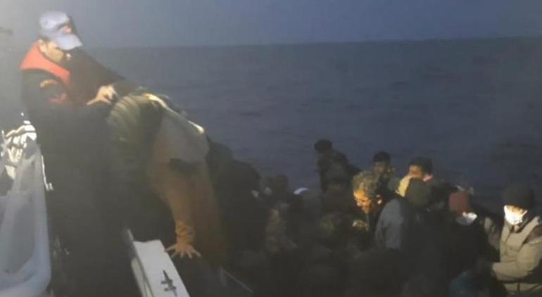 91 göçmen yakalandı Geri itilen 38 düzensiz göçmen ise kurtarıldı