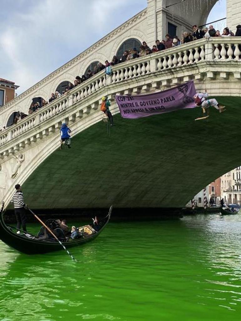 Venedik’teki Büyük Kanal’ı yeşile boyadılar Artık yeter