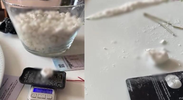 Skandal görüntü Direksiyonu bırakıp kokain kullandı: Fırından çıktı taze taze