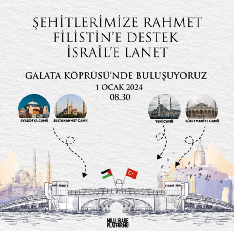 İstanbulda tarihi yürüyüş: On binlerce vatandaş şehitler ve Filistin için bir araya geldi