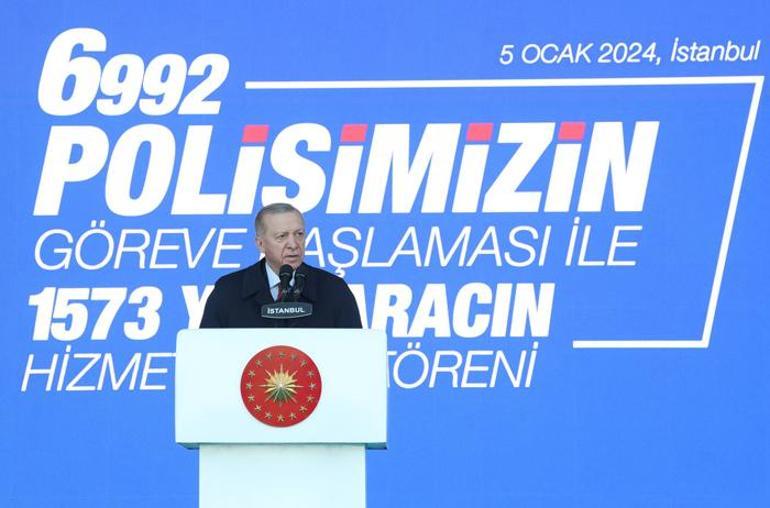 6 bin 992 polis göreve başladı Cumhurbaşkanı Erdoğandan yerel seçim mesajı