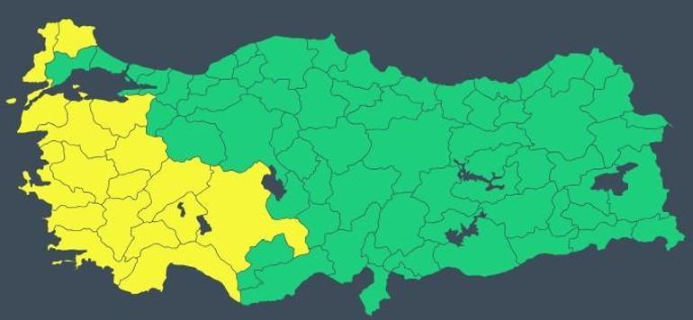 İstanbul dahil 17 il için uyarı Meteoroloji yeni haritayı paylaştı