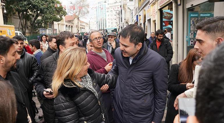 Murat Kurum Beyoğlunda esnafı ziyaret etti