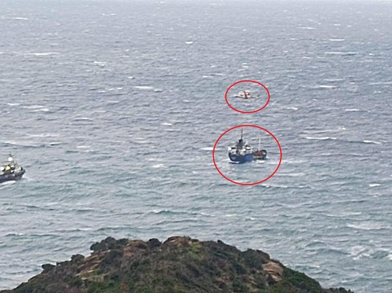 Sürüklenen gemideki 7 mürettebat kurtarıldı İçişleri Bakanı Yerlikaya görüntüleri paylaştı