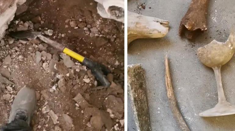 Tesisat için girdi, avuç avuç kemik buldu 200 yıllık evde neye uğradığını şaşırdı