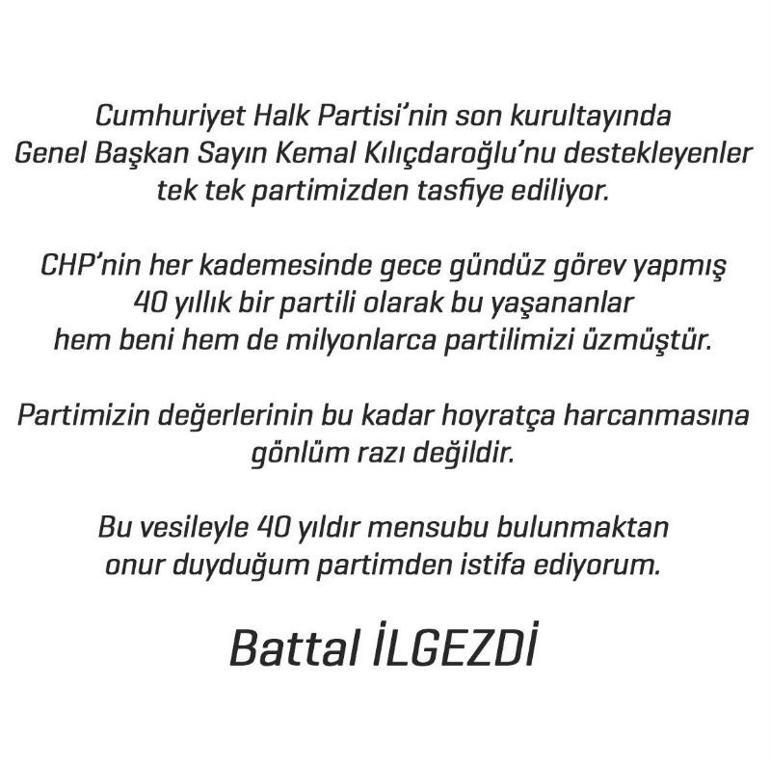Son dakika: CHPde şok istifa Battal İlgezdi istifa etti