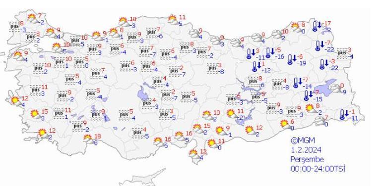 Son dakika... Meteoroloji yarın için uyardı Bazı illerde sıcaklık eksi 32’lere düşecek İstanbul’a kar yağacak mı