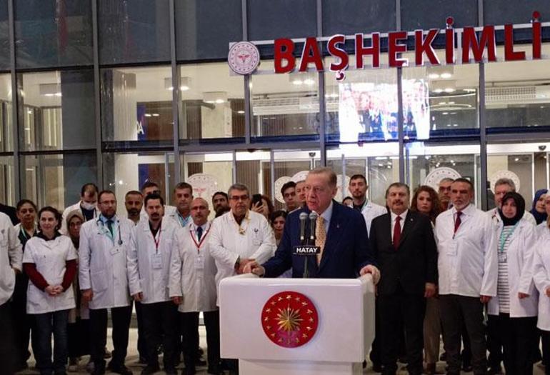 Hataya 2 yeni devlet hastanesi Erdoğan: Şehirlerimizi en kısa sürede ayağa kaldıracağız