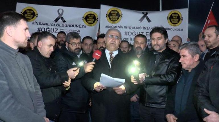 Taksiciler İzmirde öldürülen meslektaşları için toplandı Can güvenliğimiz için kabin istiyoruz