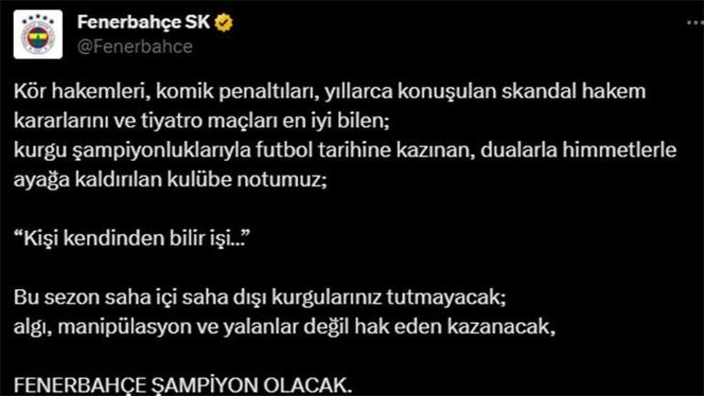 Fenerbahçeden Galatasaraya cevap