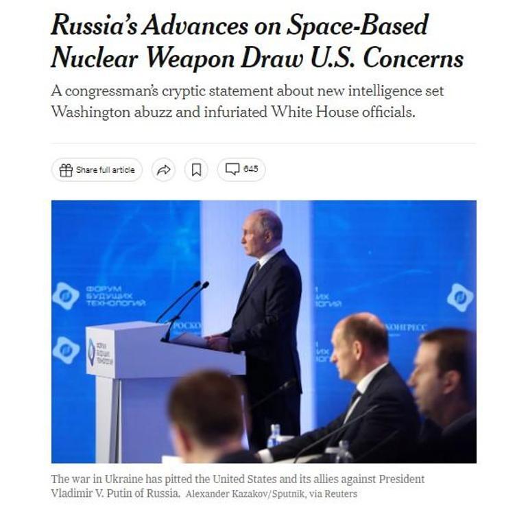 Putinin akılalmaz uzay planı ABD istihbaratı doğruladı: Ulusal tehdit