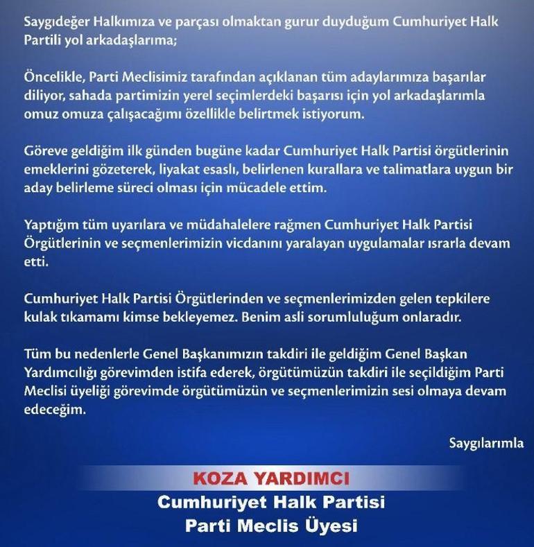Efsane Başkan olarak anılıyordu CHPde istifa haberleri peş peşe geldi