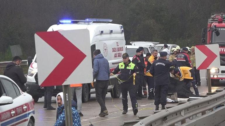 Şile'de minibüs bariyerlere çarptı: 1 ölü, 6 yaralı