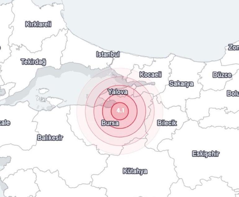 Son dakika: Bursada 4.1 büyüklüğünde deprem