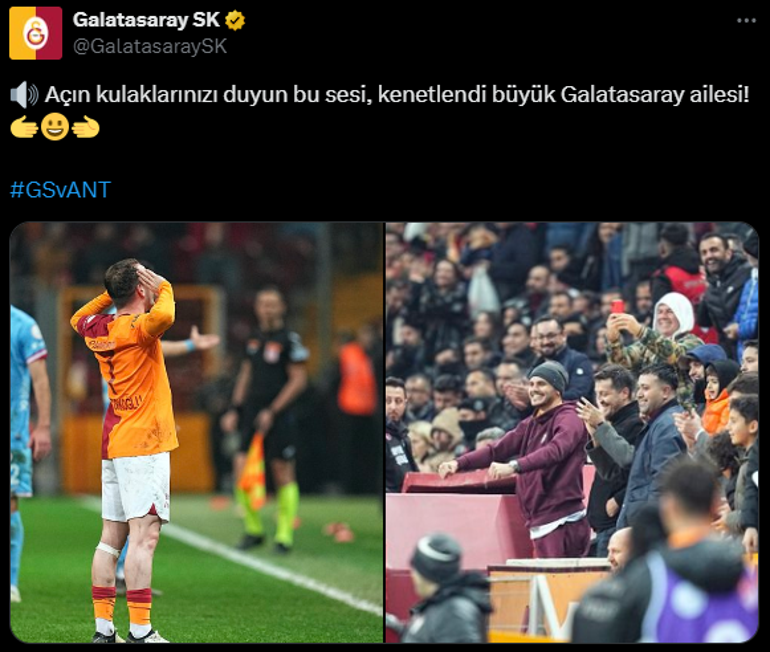 Galatasaraydan maç sonu göndermeli paylaşım: Açın kulaklarınızı