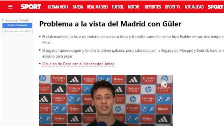 Real Madridde Arda Güler sorunu yakın Kiralık verme planı değişmedi