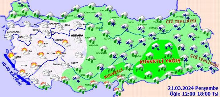 Ankarada kar yağışı başladı Meteoroloji haritayı güncelledi, işte il il hava durumu tahminleri...