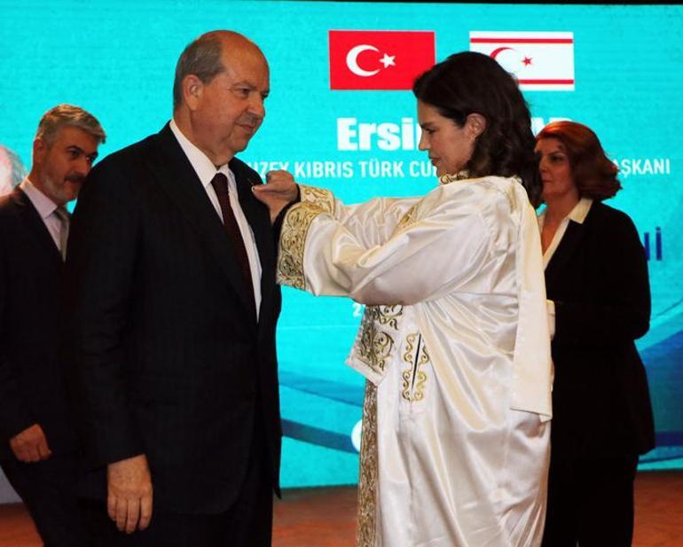 Ersin Tatar’a Fahri Doktora ünvanı Kıbrıs meselesinde tüm Türkiye bize destek verdi