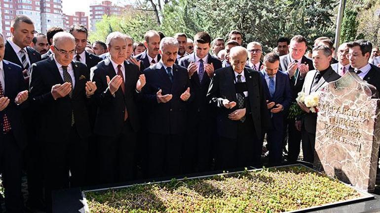 Cumhurbaşkanı Erdoğandan Alparslan Türkeşin kabrine ziyaret