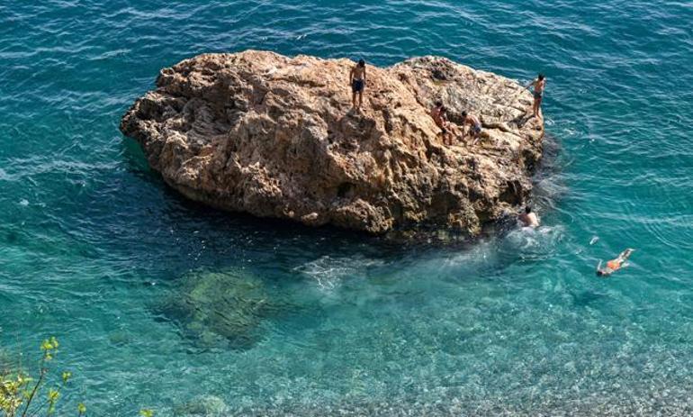 Antalyada denizde korkutan manzara: Kıyıya yakın sularda sürüler halinde