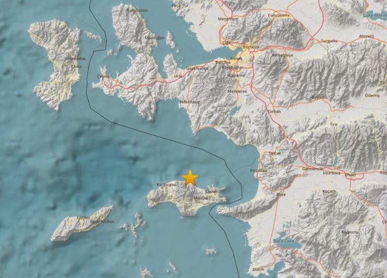 İzmirde 4.5 büyüklüğünde deprem