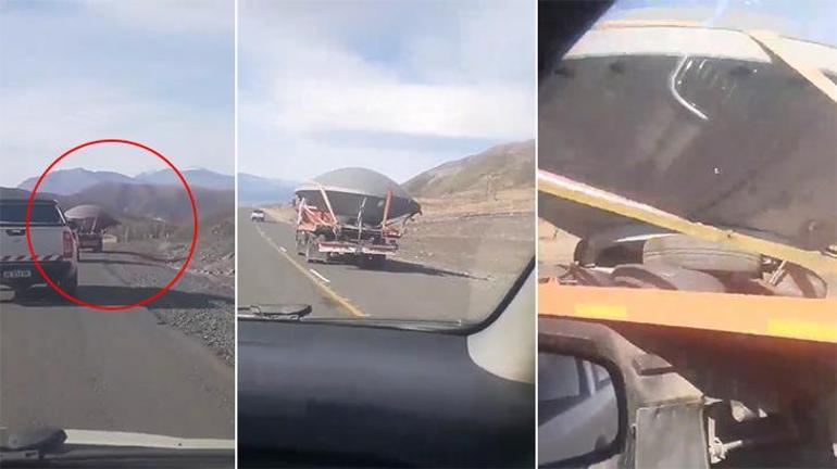 UFO kamyon kasasında taşındı Görenler şaşkına döndü, sosyal medya karıştı