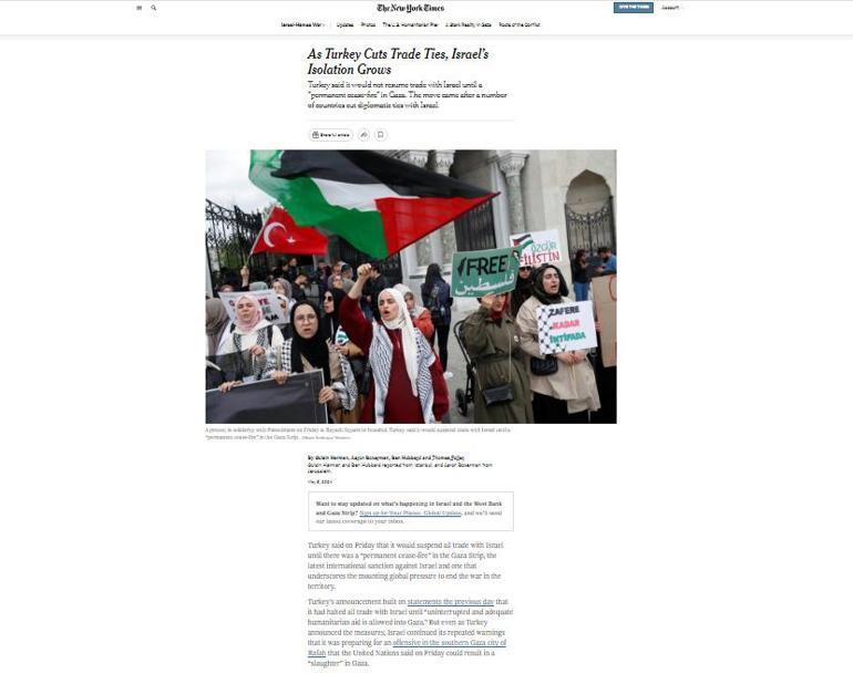 Fırtına koptu New York Times Türkiyeyi öne çıkardı, İsrailli uzman şoke edici diye tanımladı