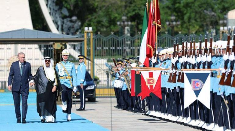 Cumhurbaşkanı Erdoğandan Kuveyt Emirine resmi törenle karşılama