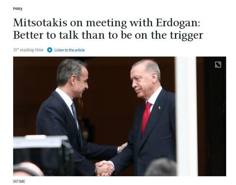 Yunan medyası Erdoğan-Miçotakis görüşmesini yazdı: Yıldırım yolculuğu