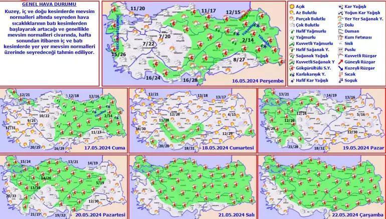 Dikkat Meteoroloji yeni hava durumu haritasını yayımladı Sağanak ve kar geri geliyor